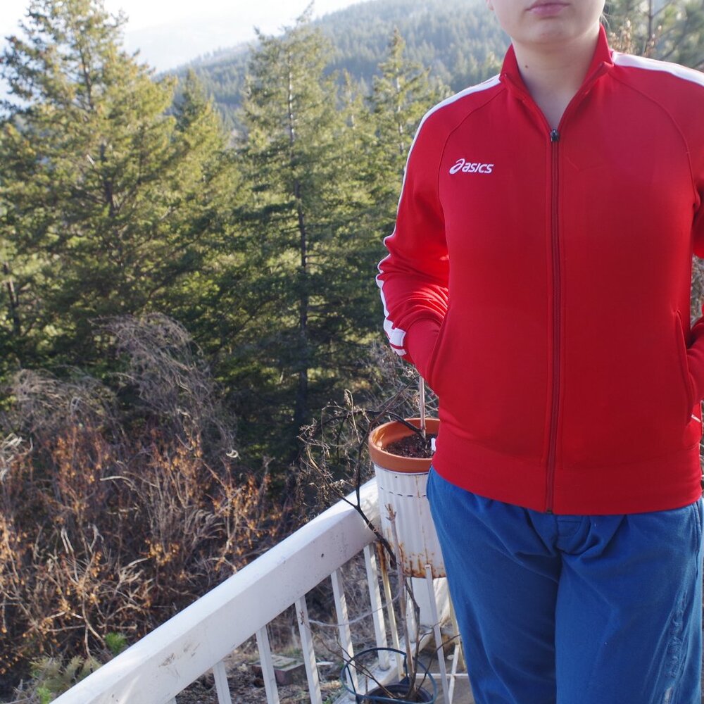 Ladies Red & White By asics Made In Malaaysia